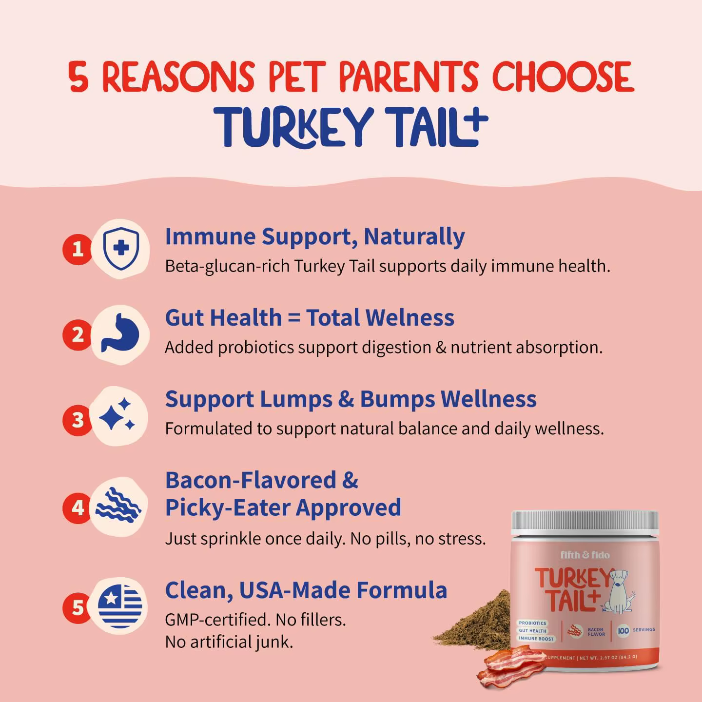 Compléments alimentaires de champignons Turkey Tail pour chiens, 100 g, complément alimentaire de champignons Turkey Tail pour animaux de compagnie, vitamines de qualité supérieure pour la santé des a