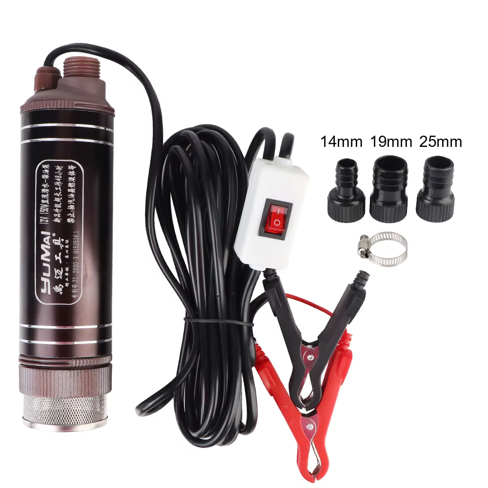 Pompe à huile auto-amorçante haute puissance, Mini coque en alliage d'aluminium 45L/min pour pomper l'huile Diesel, transfert de carburant Submersible, 12V