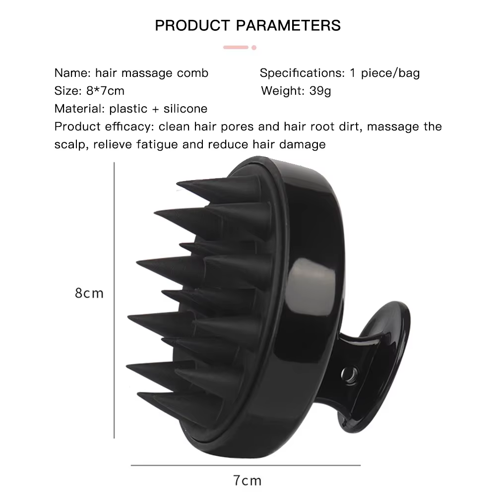 Peigne de Massage du cuir chevelu en Silicone