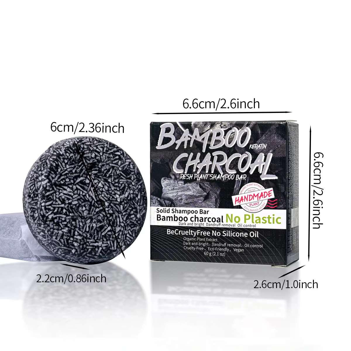 Shampoing solide au charbon de bambou pour homme