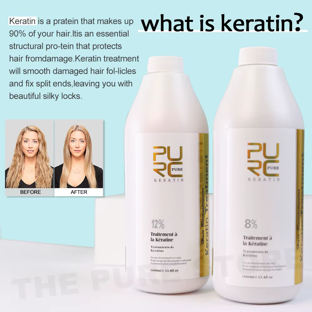 PURC 12% kératine lissante traitement des cheveux élimination des crépus