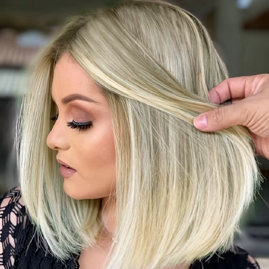 Perruque synthétique mixte Blonde BoBo Head