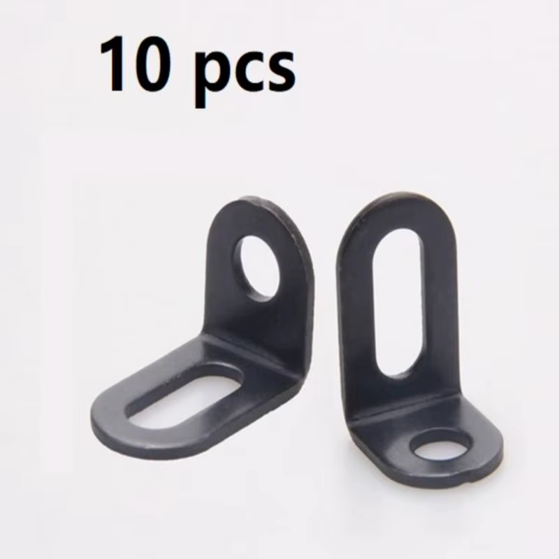 Attaches d'angle en métal noir en forme de L, 10 pièces, supports de montage à angle droit