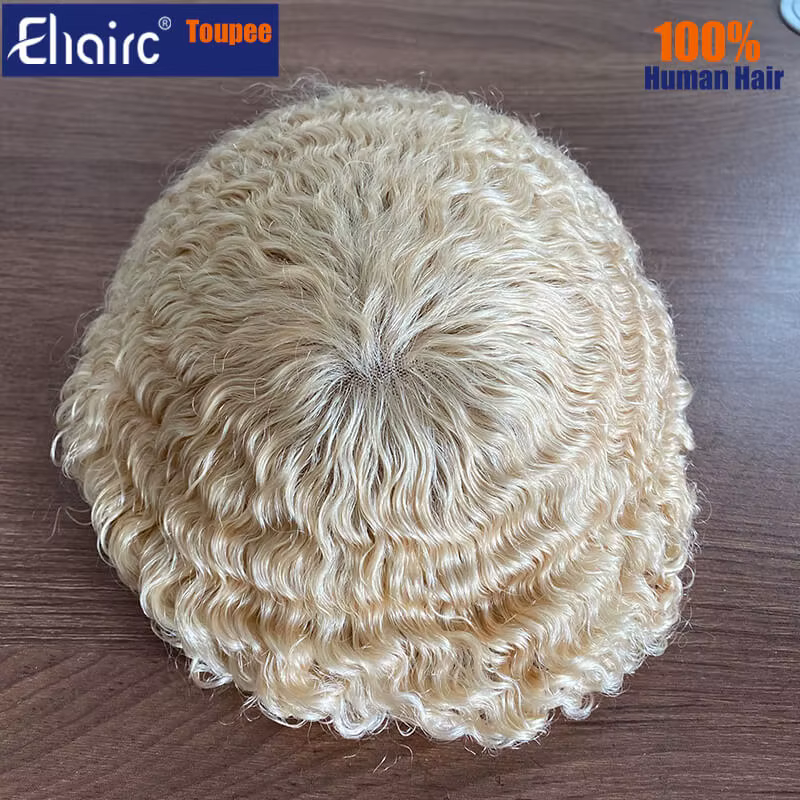 Blond 613 Afro pleine dentelle toupet perruques pour hommes noirs 6