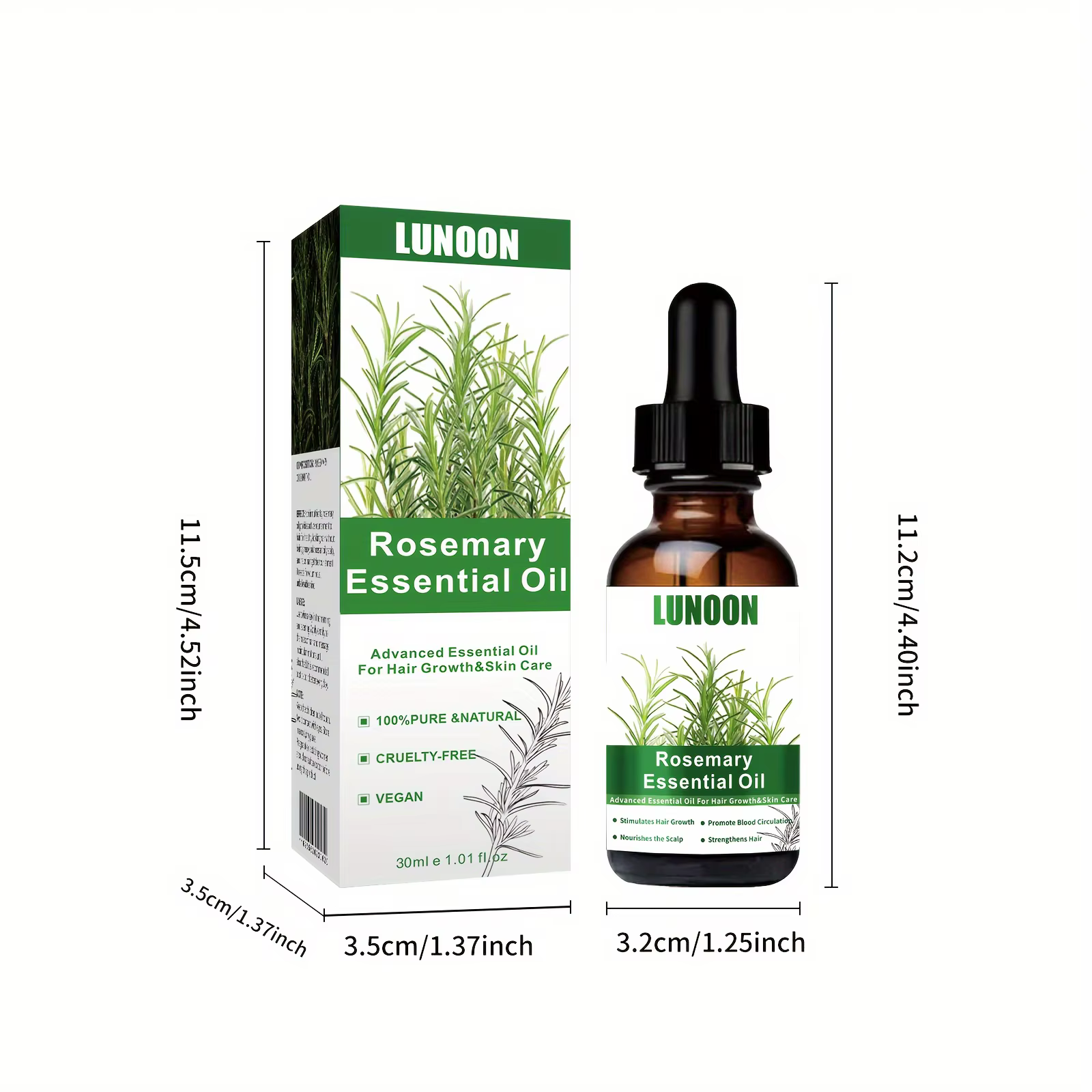 Huile essentielle de romarin 30ml pour la croissance et la soin des cheveux, extrait d'huile végétale pour cheveux amincissants, alimentation du cuir chevelu et brillance saine