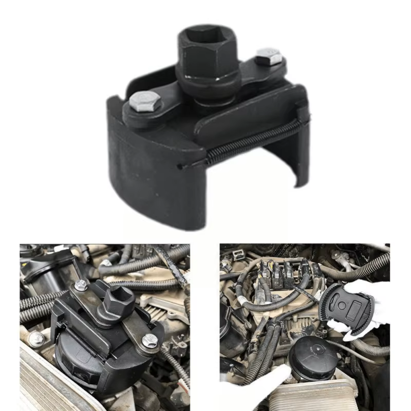 Clé universelle réglable pour filtre à huile, outil de retrait de filtre à deux mâchoires de plage de 60-80mm pour l'entretien automobile