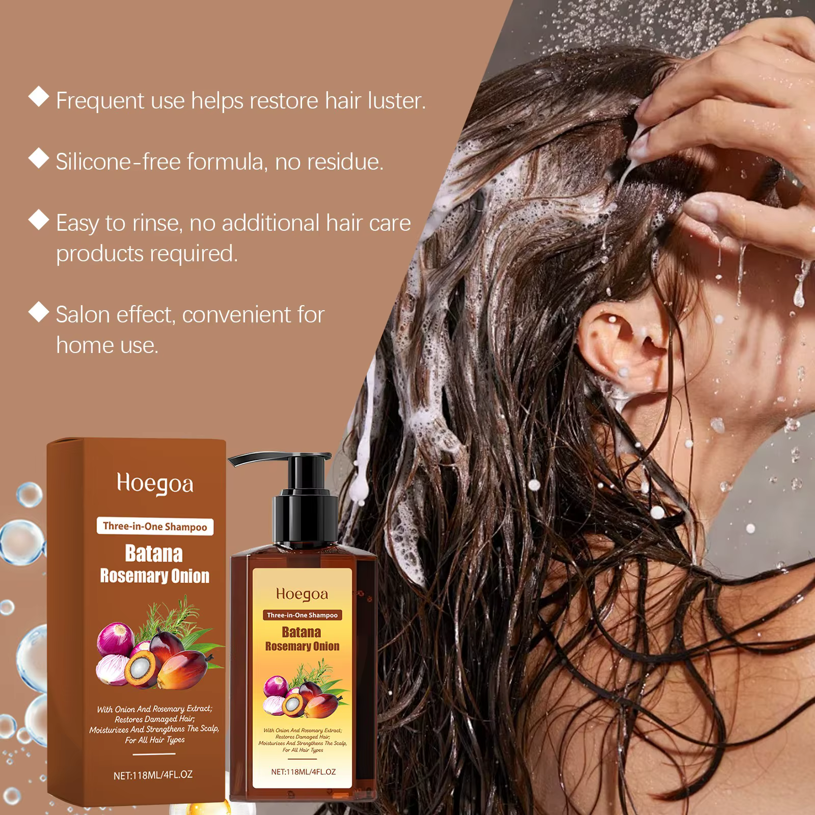 Batana – shampoing au romarin et à l'oignon 3 en 1
