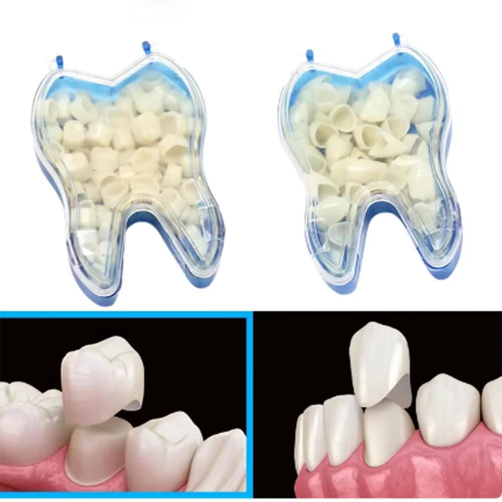 Kit de couronnes dentaires temporaires AG 50 pièces/boîte, pour dents antérieures, molaires et postérieures, placages dentaires, blanchiment des dents, outils dentaires