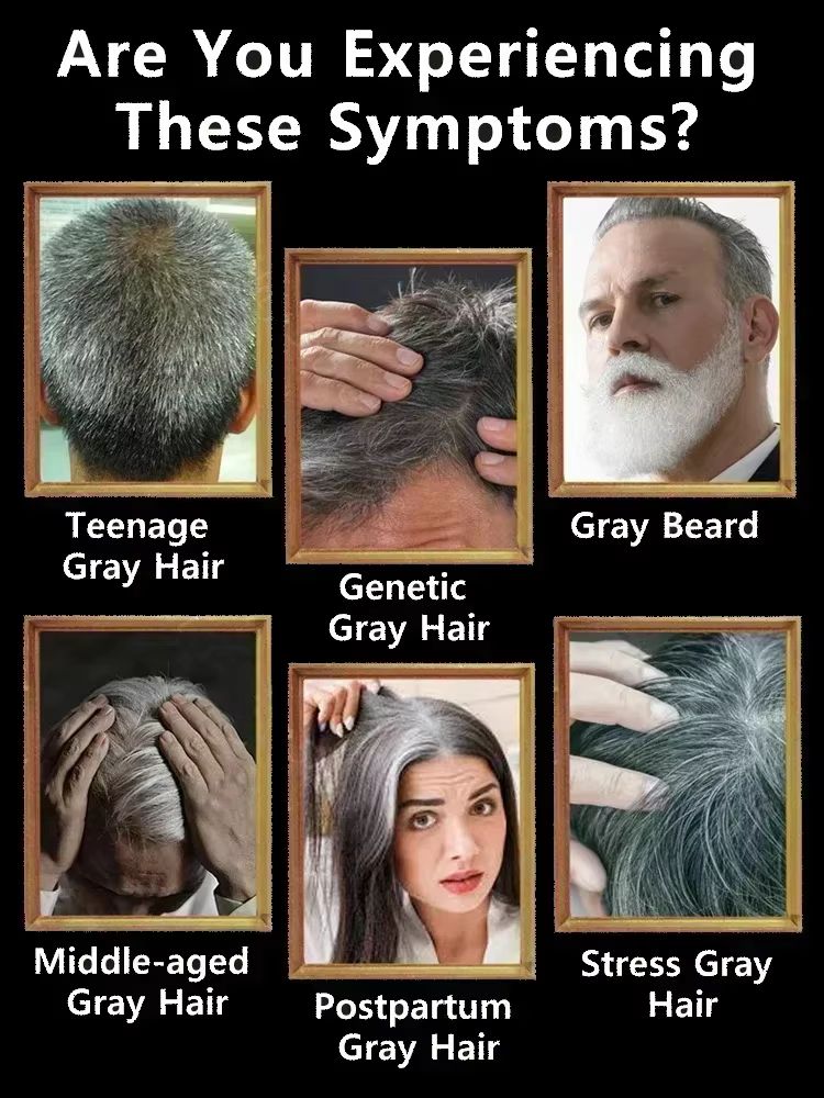 Transformation des cheveux gris à noir