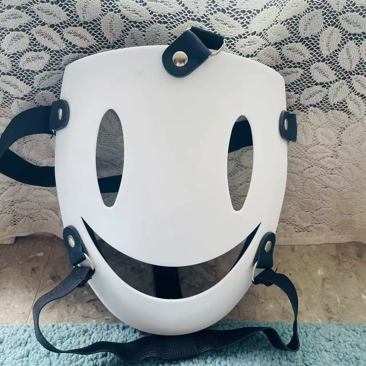 Masque Facial Complet en Plastique Blanc, Polaire, Accessoires de Cosplay d'Halloween, ixde Carnaval