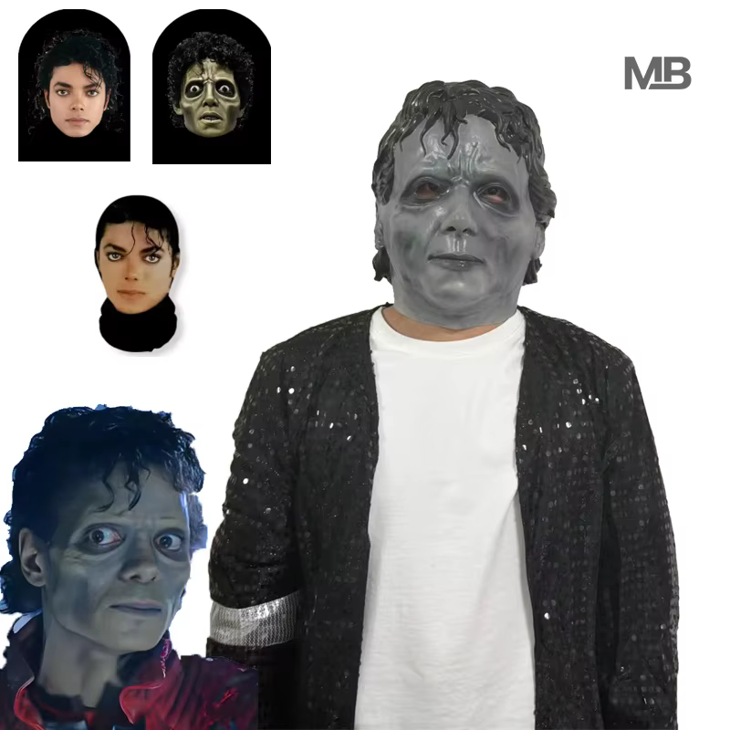 Masque de zombie Michael Jackson Thriller, accessoire d'horreur pour Halloween, accessoire de fête réaliste et effrayant, cadeau de collection, 4 modèles