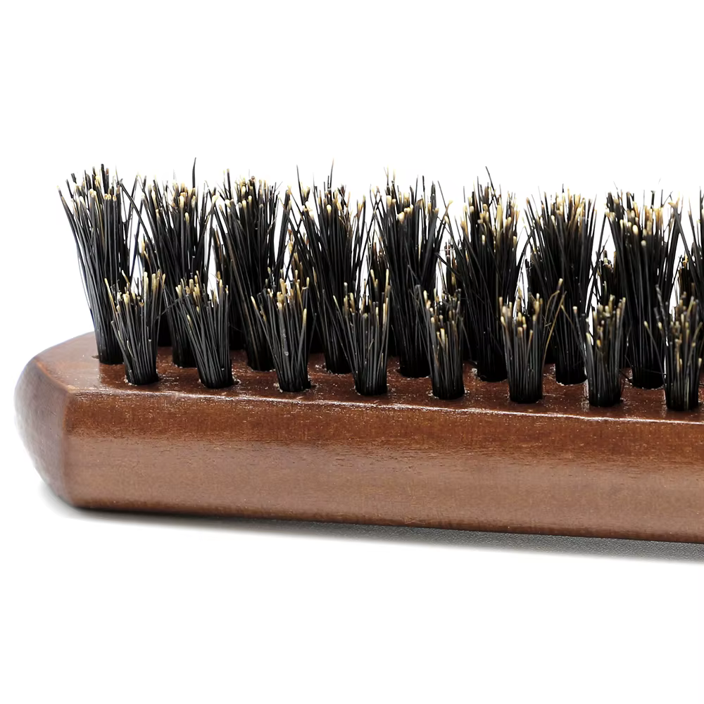 Peigne moelleux en poils de sanglier naturels, manche en bois, brosse à cheveux antistatique, peigne de barbier, Massage du cuir chevelu, outil de coiffure