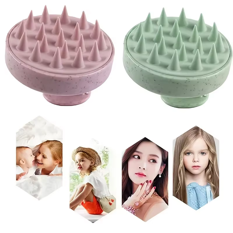 Brosse de massage en silicone pour le cuir chevelu