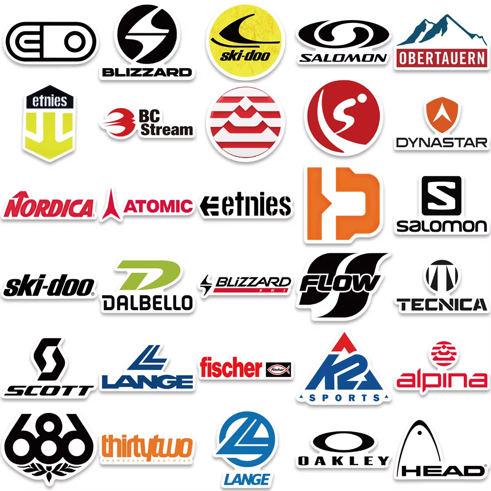Autocollant avec Logo de marque pour ski, Skateboard, guitare, ordinateur portable, vélo, jouets pour enfants, 60 pièces