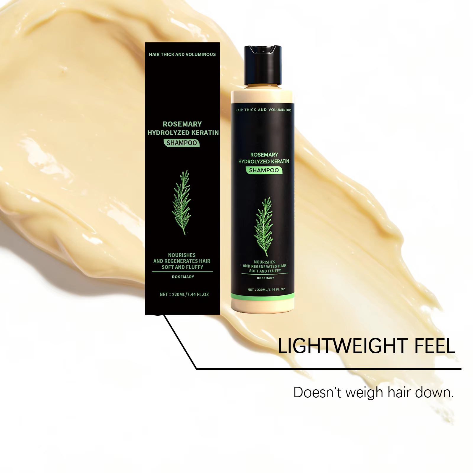 Shampoing volumisant à la kératine de romarin