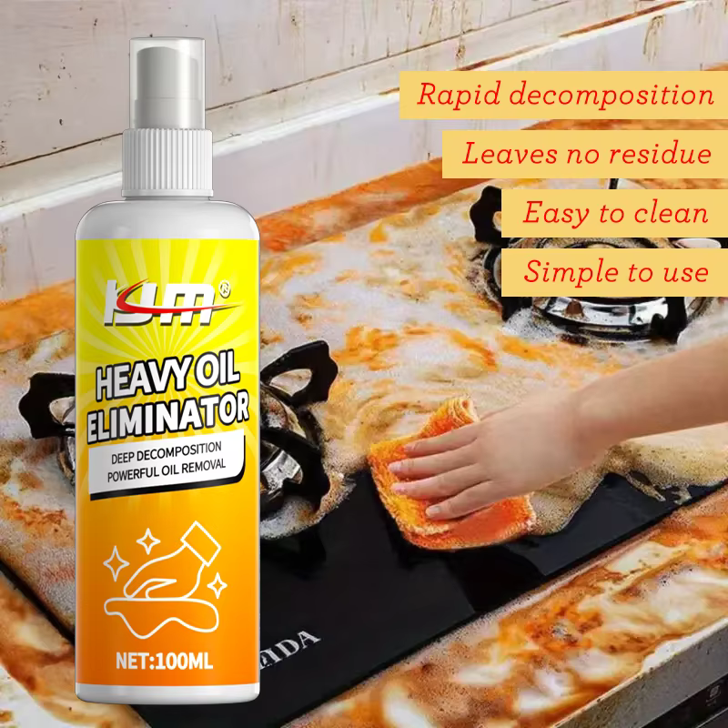 Nettoyant pour huile de cuisine KJM 100ML, puissant, élimine la graisse, spray facile à utiliser, décompose rapidement les taches d'huile tenaces.