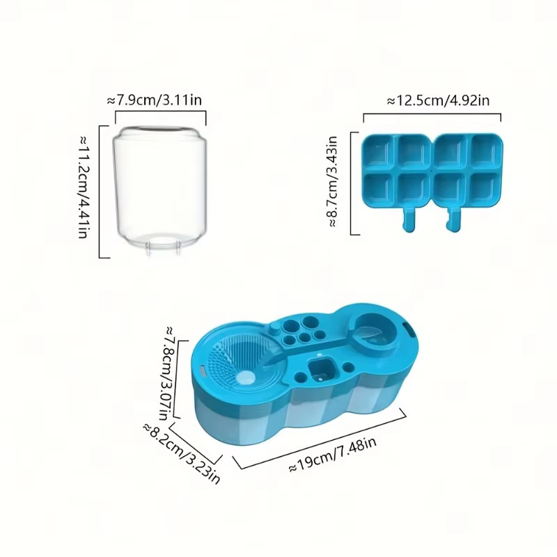 Nettoyeur de pinceaux 6-en-1 avec plateau - Laveur et support de pinceaux auto-vidangeant, outil de nettoyage à circulation d'eau améliorée
