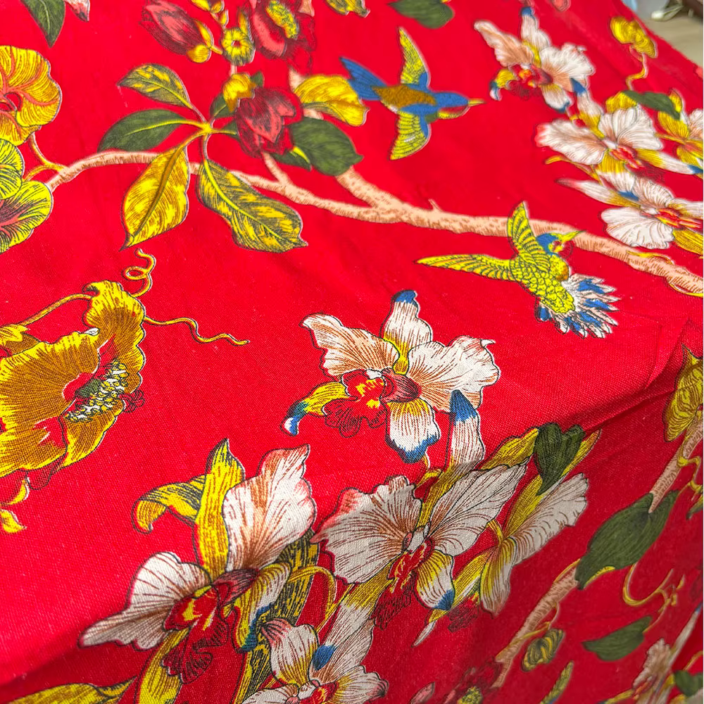 Tissu classique imprimé en coton et lin, motif Floral et oiseau, pour produits doux, couverture, bricolage, Patchwork, vêtements artisanaux, rembourrage de meubles