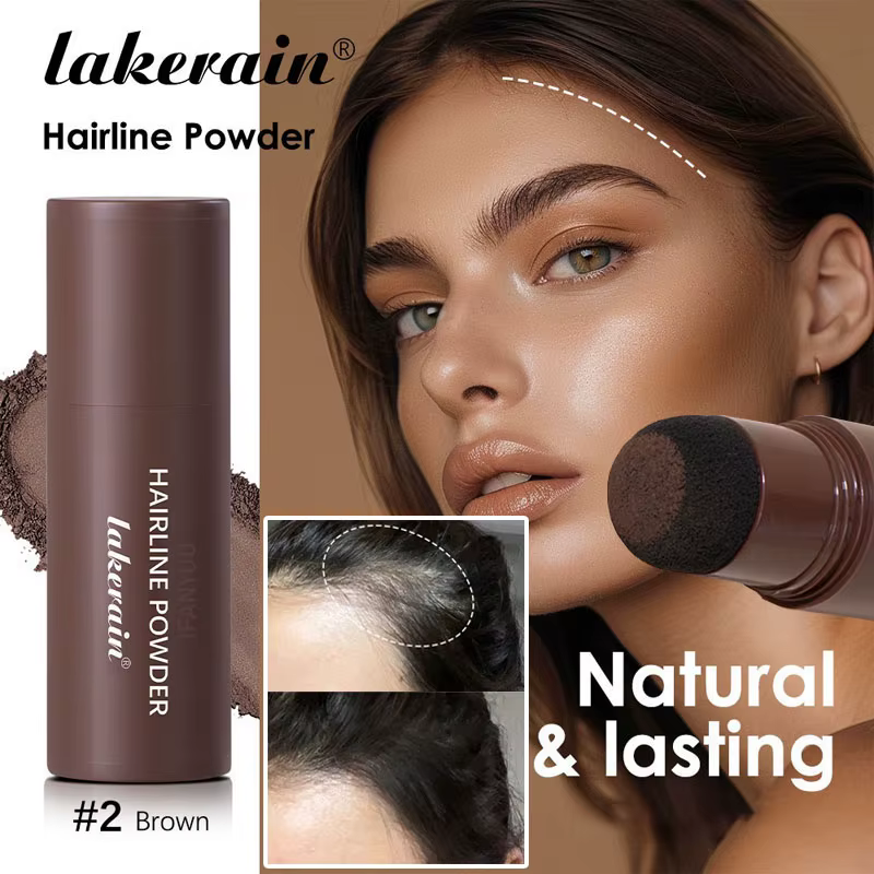 Poudre de ligne de cheveux noire et brune