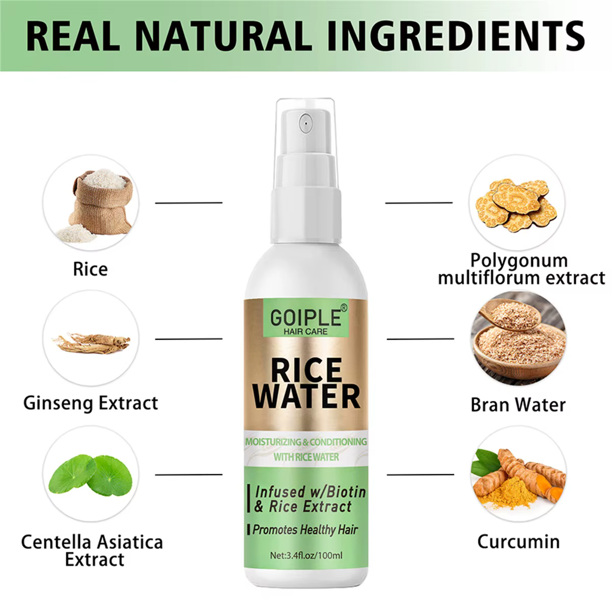 Spray de soin capillaire à l'eau de riz