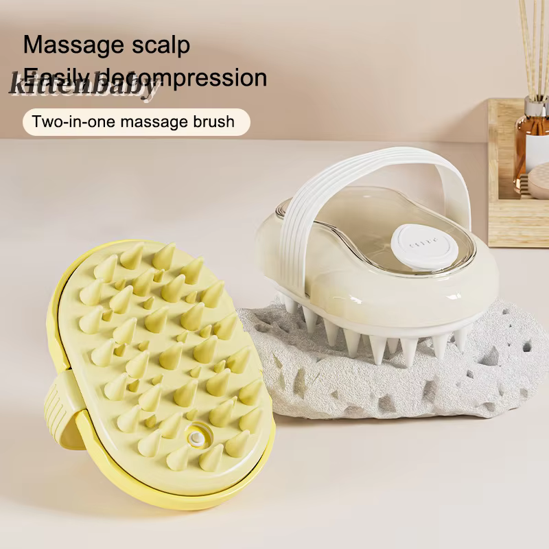Shampoing en Silicone, masseur de cheveux du cuir chevelu avec distributeur de savon
