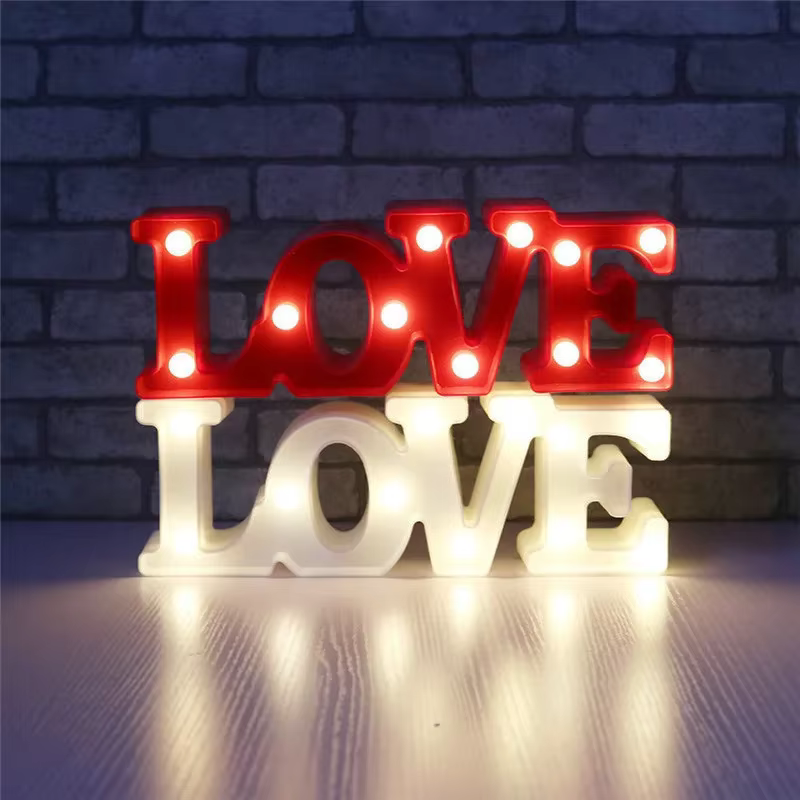 Amour coeur lampe à LED fête de mariage romantique rouge rose veilleuse ornement anniversaire noël décoration de la maison saint valentin cadeau