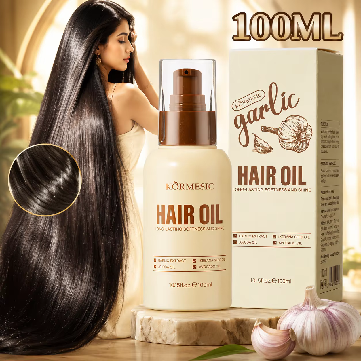 Huile de croissance capillaire à l'ail 100ML