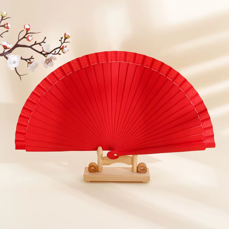 Éventail pliant à Vintage espagnol, en bois couleur unie, pour les fêtes