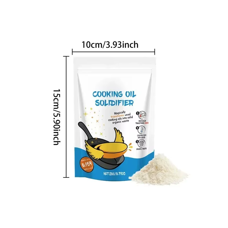 Poudre solidifiante pour huile de cuisson naturelle, durcisseur pour graisse et huile de friture, solution de coagulation pour l'élimination facile des déchets d'huile végétale et de canola