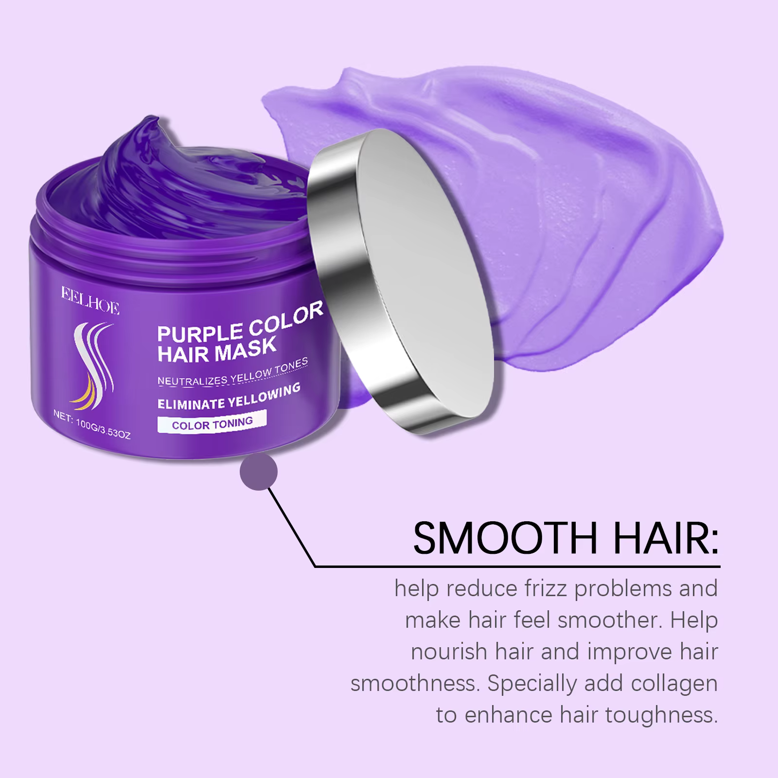 Masque capillaire violet à la kératine