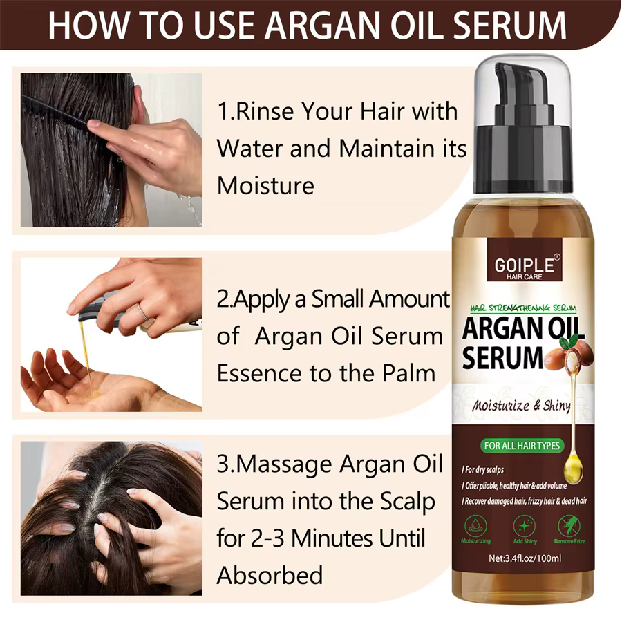 Sérum à l'huile d'argan pour cheveux abîmés