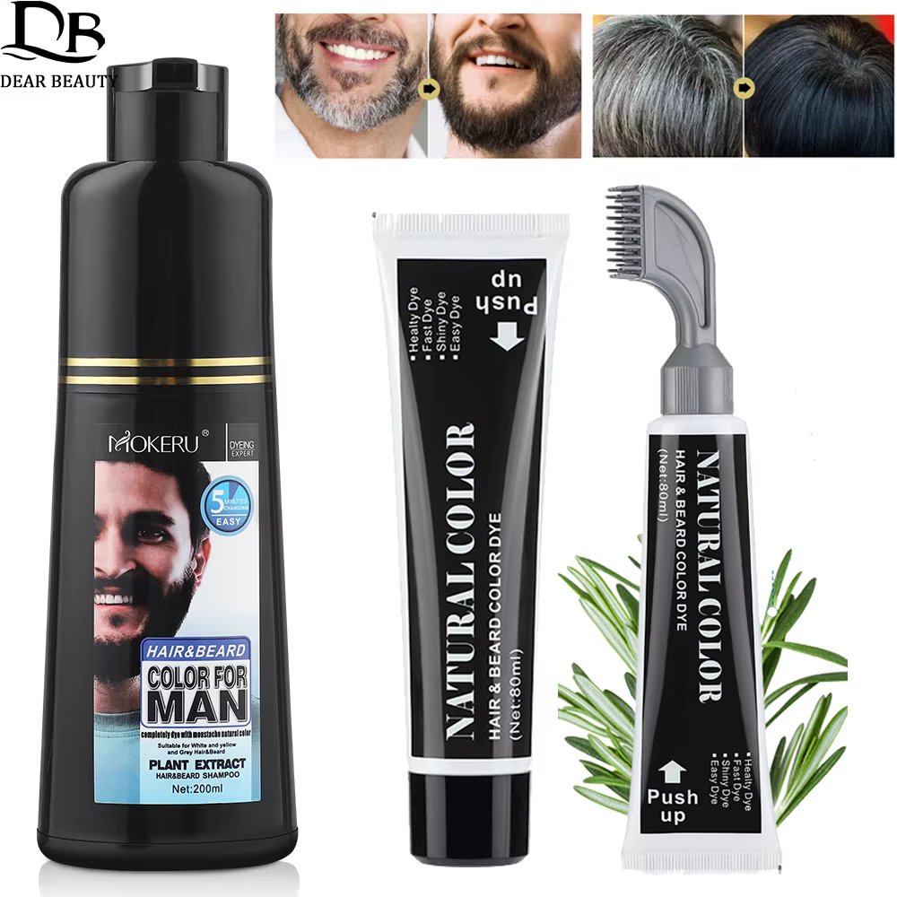 Shampoo colorant permanent pour barbe