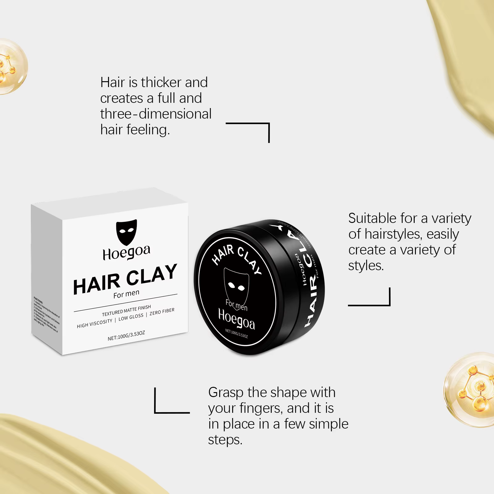 Argile pour cheveux pour hommes