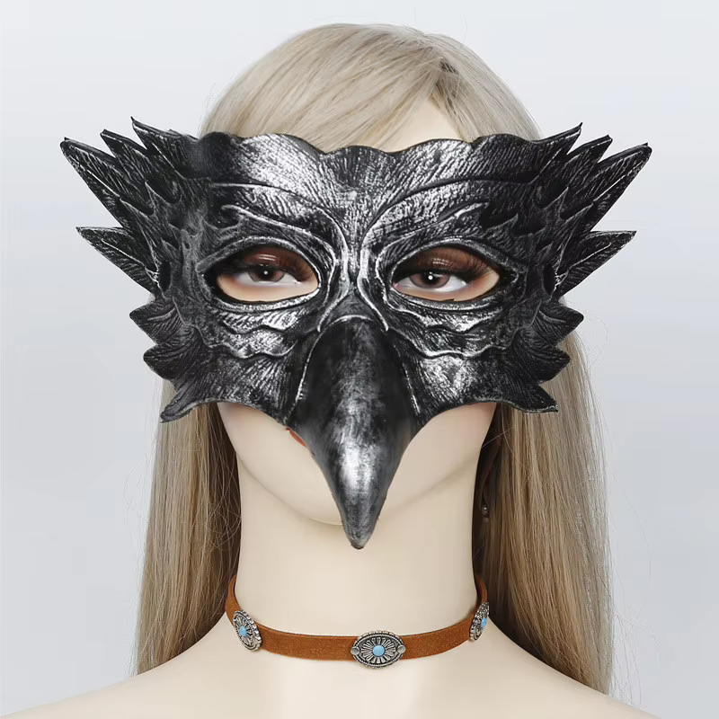Masque à Bec d'Aigle 3D en PU pour Cosplay, Accessoires de Costume de ixd'Halloween et de Carnaval
