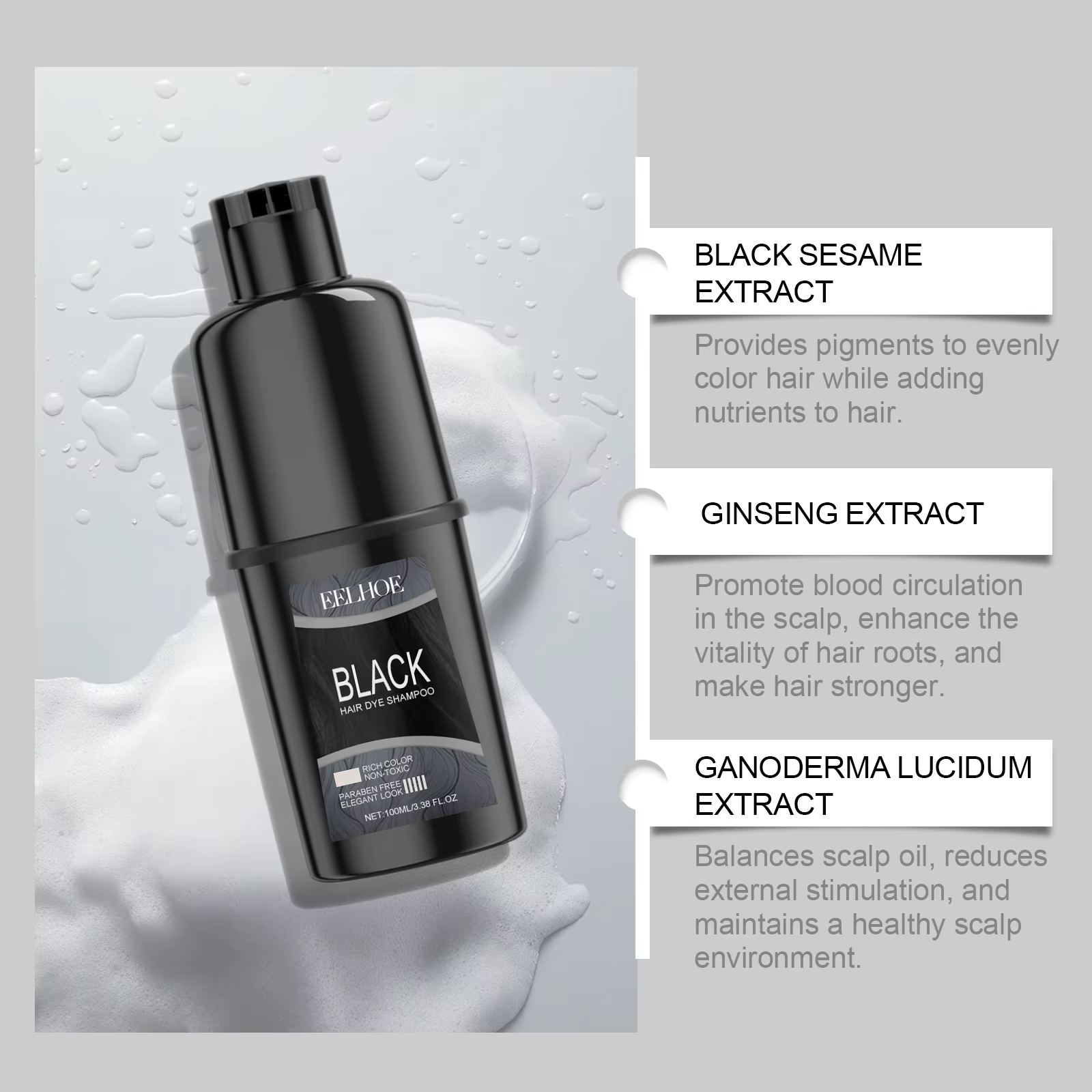 Shampooing colorant naturel pour cheveux