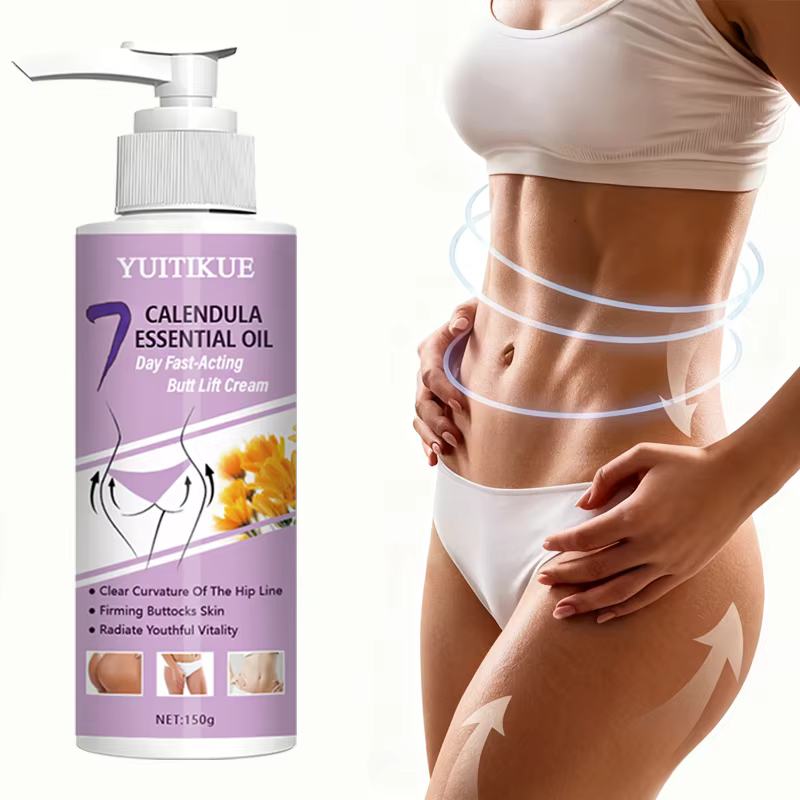 YUITIKUE Crème liftante pour fesses de 7 jours 150 g – Reafirmante à action rapide, avec 7 huiles de calendula, pour la sculpture des fesses, de l'abdomen et des cuisses