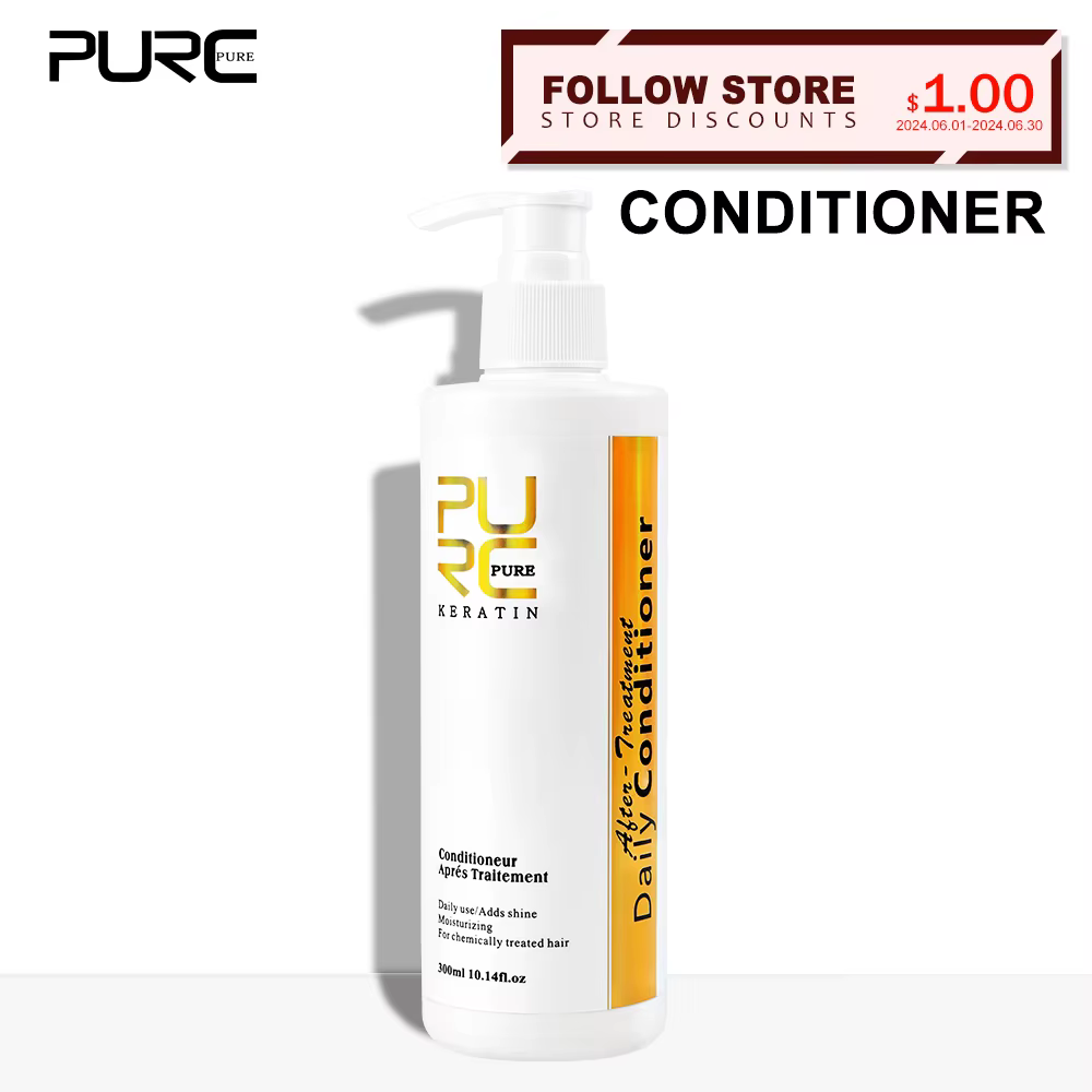 PURC Daily Conditioner Kératine Traitement Post-Astraightenant Nouris et Hydrate Masque capillaire 300 ml