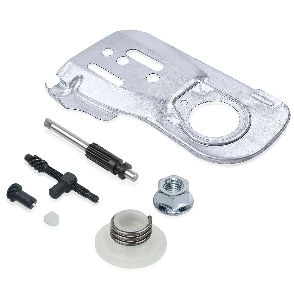 Plaque de barre de guidage de chaîne pour Husqvarna 445 450 445E 450E, pompe à huile, ajusteur d'engrenage à vis sans fin, Kit d'écrou de tendeur, tronçonneuse 544094001