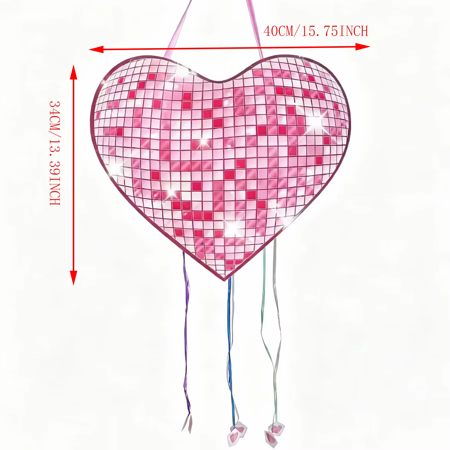 Piñata Cœur Rose 1P pour la Saint-Valentin, Piñata Cœur de Conversation, Piñata Pastel, Fournitures de Mariage, Cadeau de Saint-Valentin pour la Douche Nuptiale