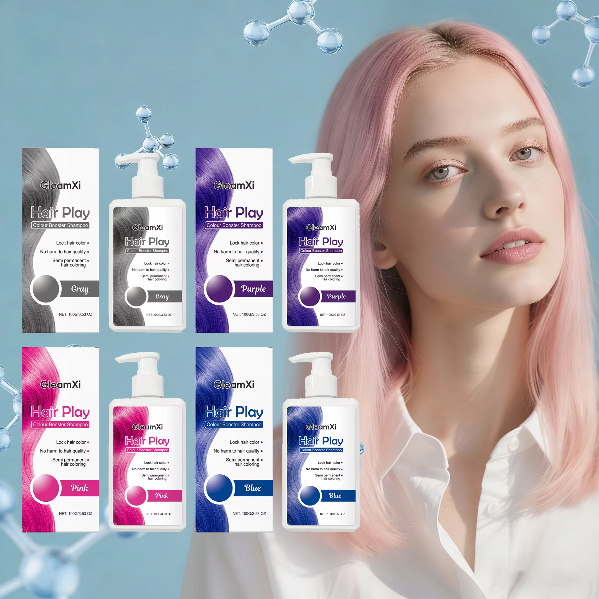 Shampoing colorant pour cheveux, améliore la Protection de la teinture des cheveux, estompe jaune après l'eau, fixation Non irritante