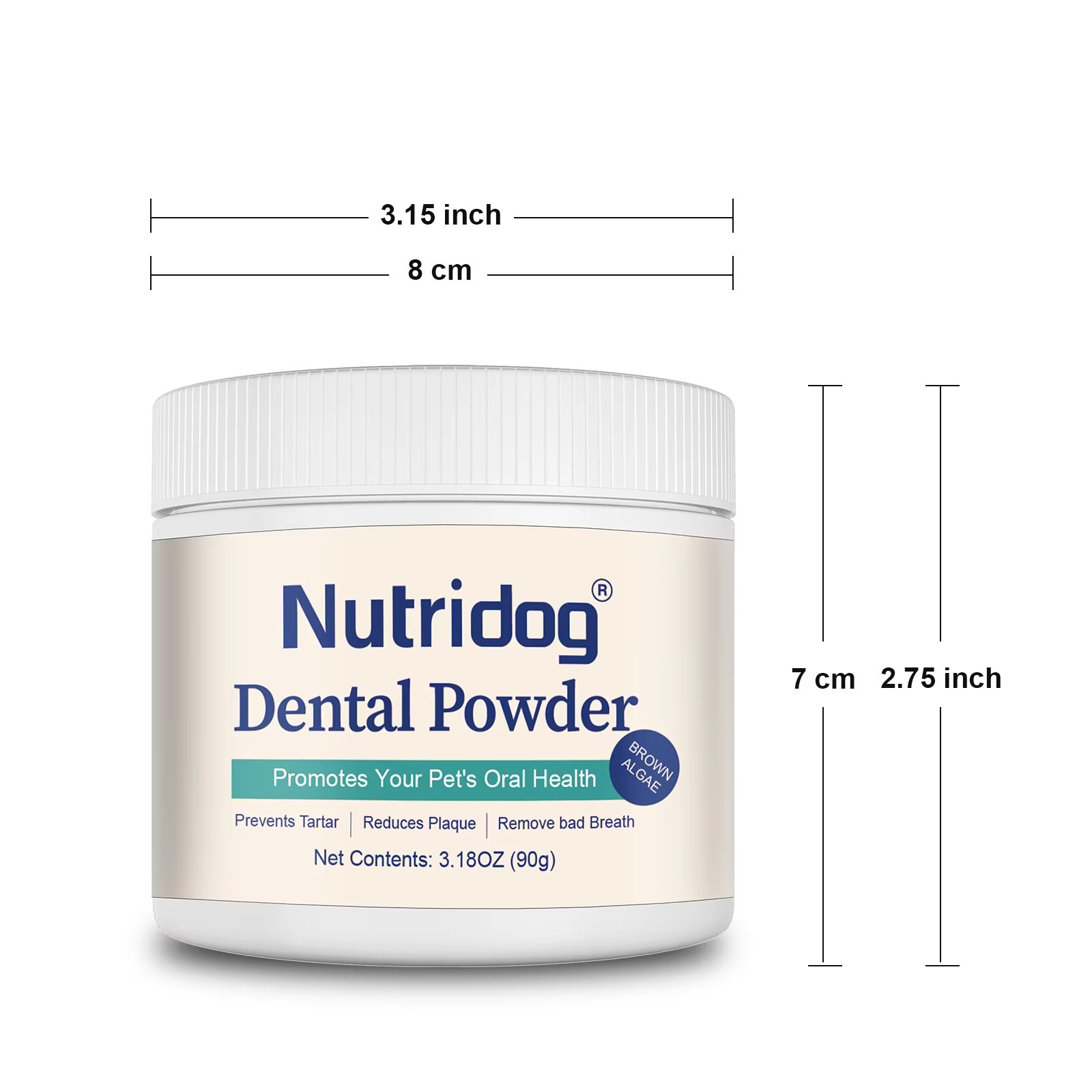 NUTRIDOG – poudre de soins dentaires avec dissolvant de Plaque de thé vert pour chiens et chats, prévient les maladies parodontales, mauvaise haleine