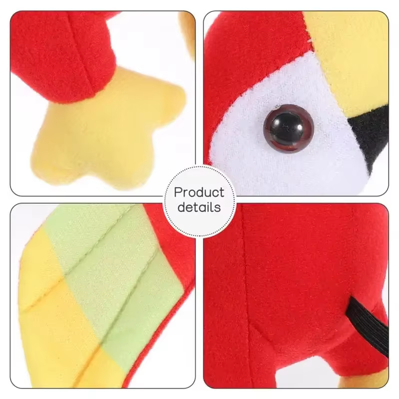 Masque de pirate pour oiseau, ensemble de costume de jeu de rôle, jouet en peluche d'épaule en forme de perroquet, ensemble de costume de pirate, décoration de fête d'Halloween, perroquet