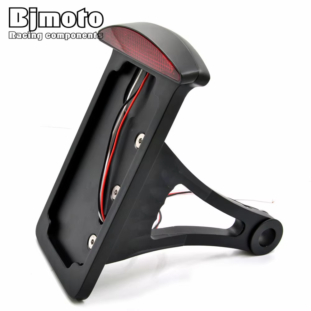 Support de plaque de planificateur de feu stop de frein de moto, support latéral avec feu arrière LED pour Harley Sportsters Bobber Chopper Iron