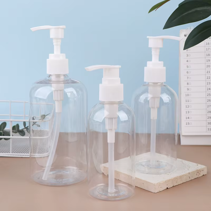 Bouteilles distributrices portables avec pompe de 200 à 500 ml – Contenants cylindriques durables pour shampoing, lotion et savon liquide