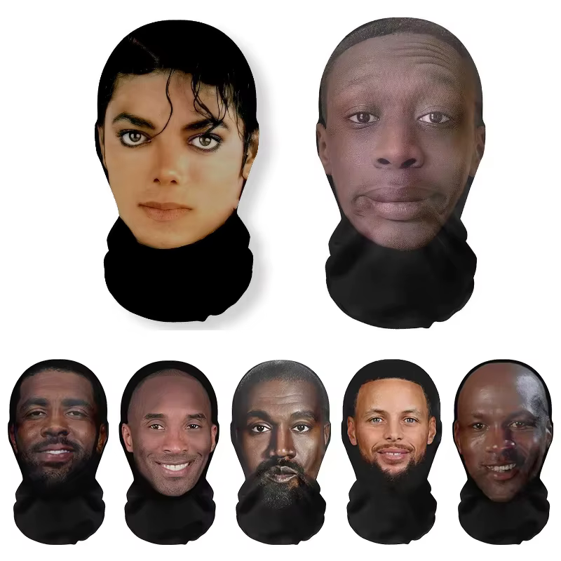 Masque intégral MJ Michael Jackson imprimé en 3D, écharpe, couvre-chef, cagoule, accessoires de cosplay pour Halloween