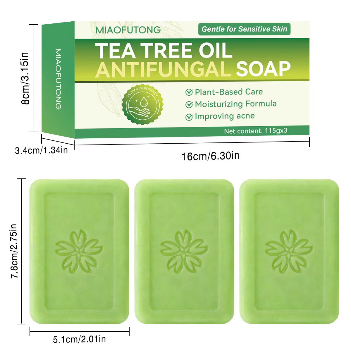 Savon antifongique à l'huile d'arbre à thé MIAOFUTONG