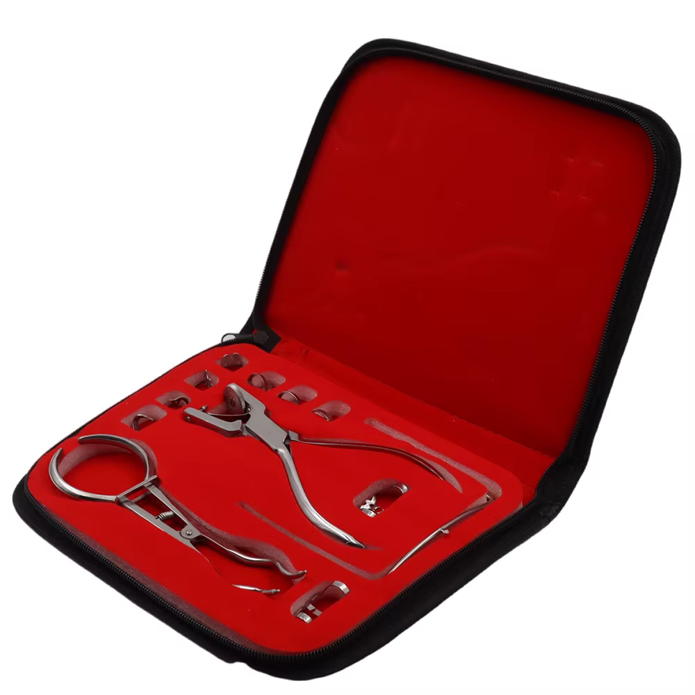 Procedures dentaires ensemble complet de 12 pièces avec perforateur de barrage en caoutchouc pince perforatrice soins orthodontiques précis
