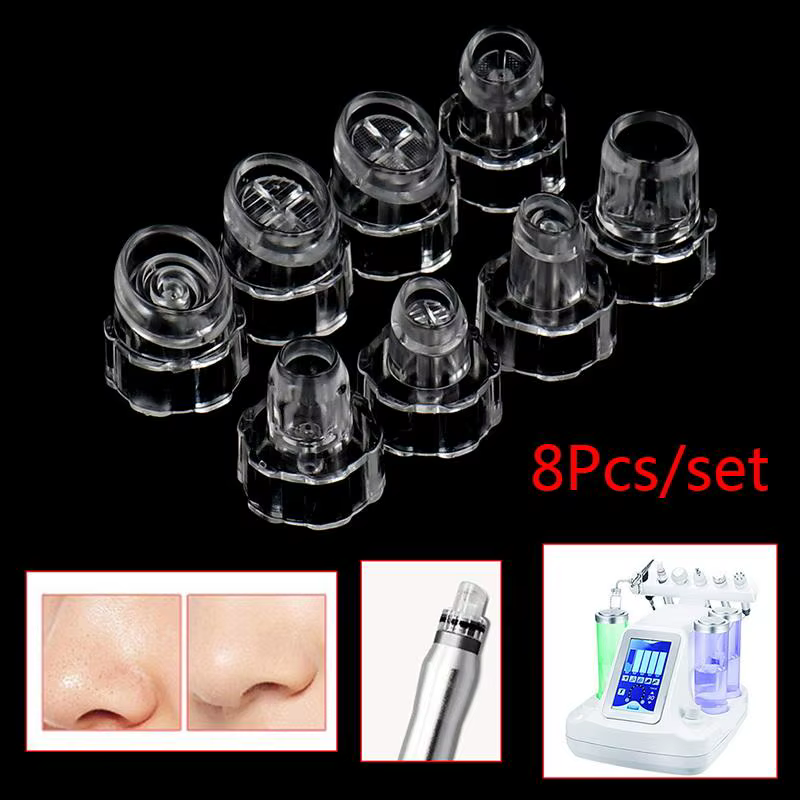 Embouts de rechange pour nettoyant cutané à l'oxygène d'eau, 8 pièces, hygiéniques, jetables, optionnels pour un usage domestique, nettoyage facial en profondeur, beauté