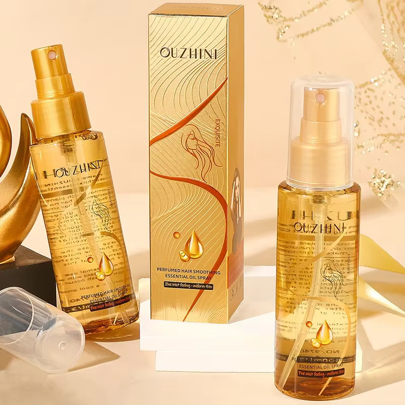 Le spray d'huile essentielle de soin capillaire nourrissant en profondeur peut augmenter la brillance et améliorer la