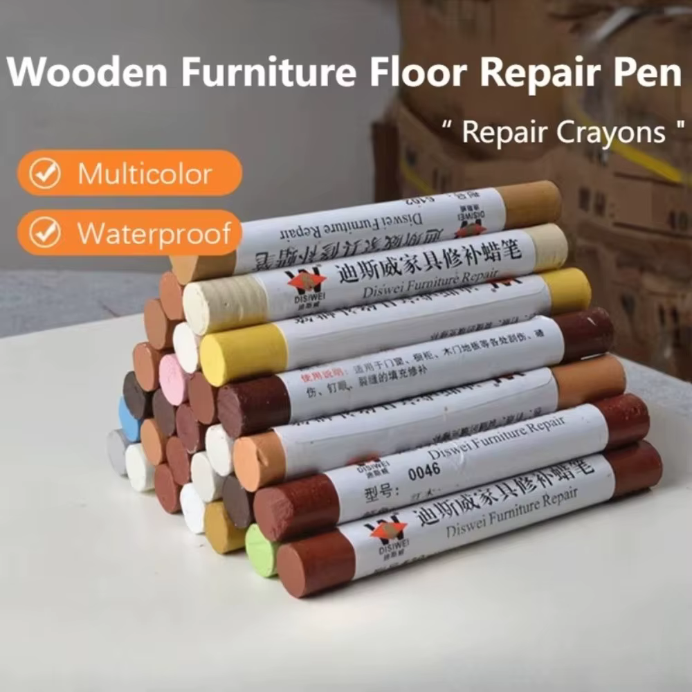 Stylo de réparation imperméable pour meubles, crayon de retouche DIY pour rayures et dommages sur meubles en bois et sols